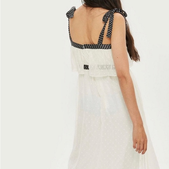 TOPSHOP POLKA-DOT STRAPPY MIDI DRESS - Picture 2 of 6